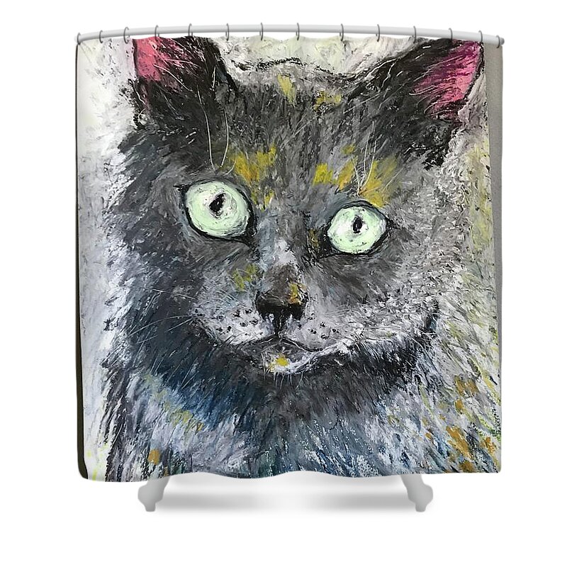 Animals Shower Curtain featuring the pastel Penny by Elizabeth Parashis
