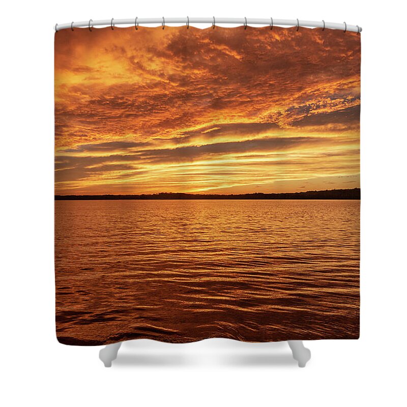 Percy Priest Lake Shower Curtain featuring the photograph Percy Priest Lake Sunset by D K Wall