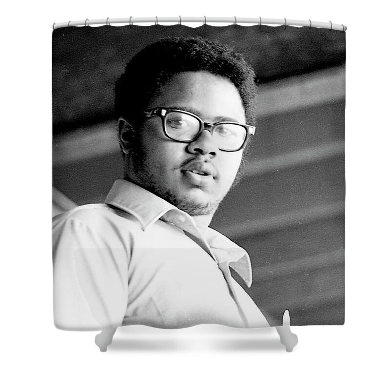 Phoenix Shower Curtain featuring the photograph Perturbed High School Student, with Substantial Eyeglasses, 1972 by Jeremy Butler