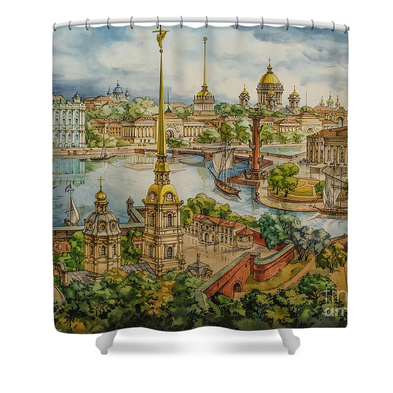 Peter And Paul's Fortress Shower Curtain featuring the photograph Peter and Paul's Fortress by Maria Rabinky