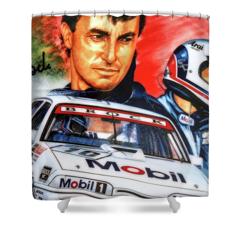Peter Brock Shower Curtain featuring the digital art Peter Brock 052 by Kevin Chippindall