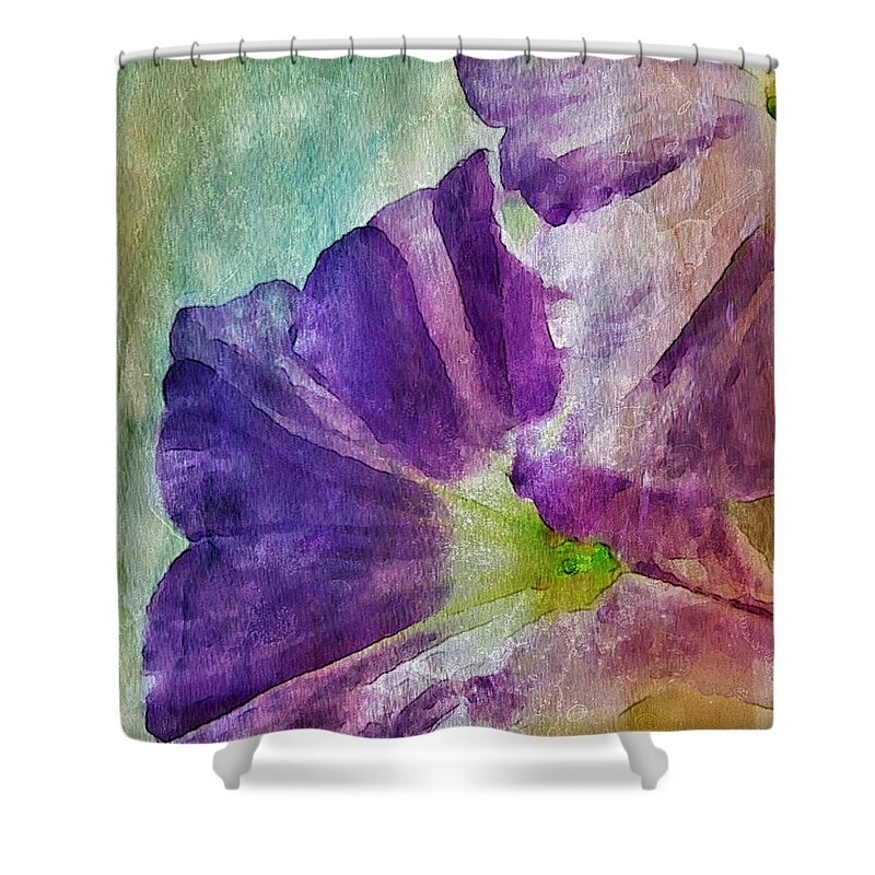 Petunia Shower Curtain featuring the digital art Petunia by Diane Chandler