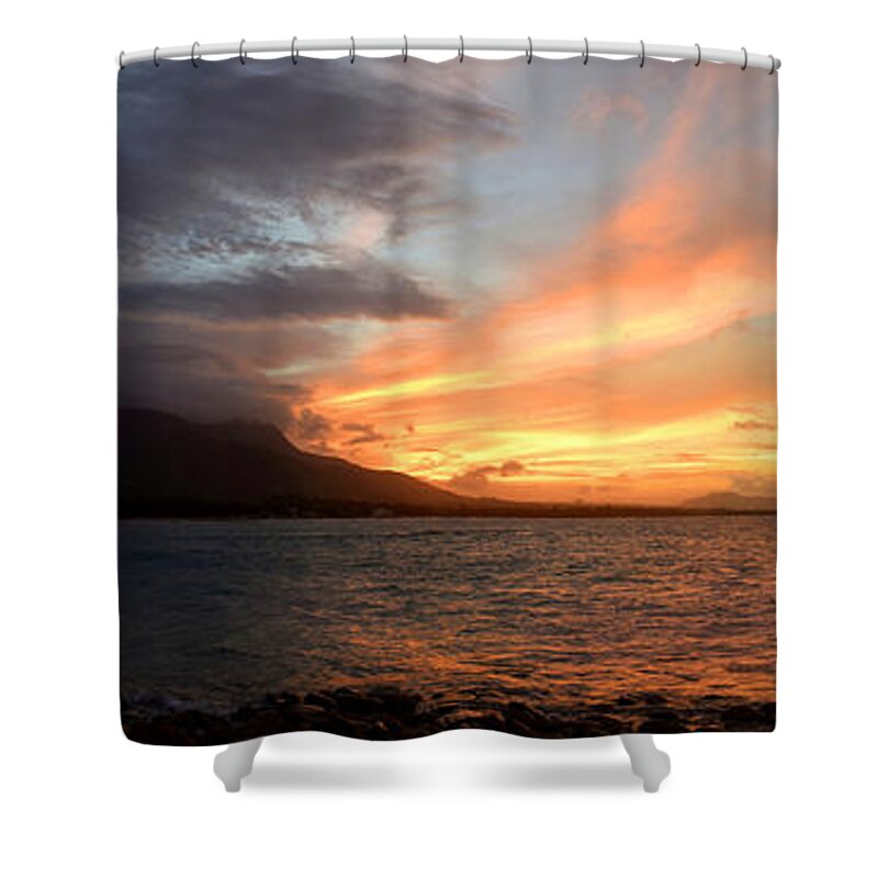 Beach Shower Curtain featuring the photograph Photo 57 Beach Sunset by Lucie Dumas