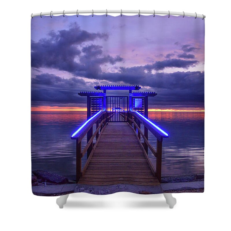 Pier Shower Curtain featuring the photograph Pier Blues 4 by Christopher Rice