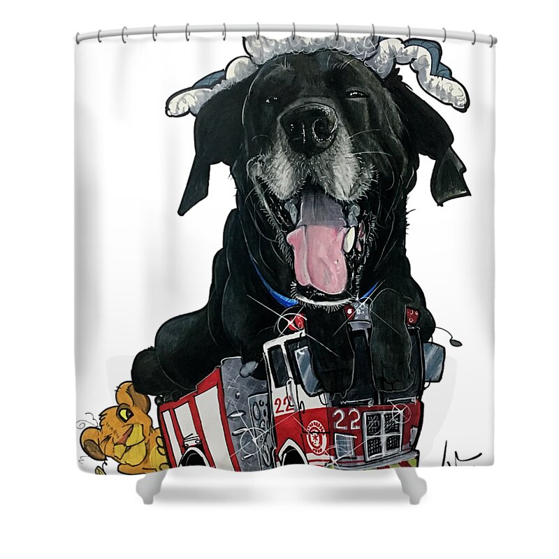 Pierce Shower Curtain featuring the drawing Pierce 5092 by John LaFree