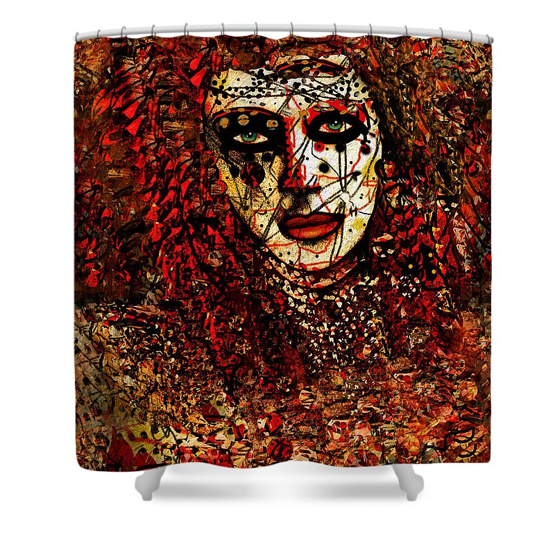 Woman Shower Curtain featuring the painting Pierrette by Natalie Holland
