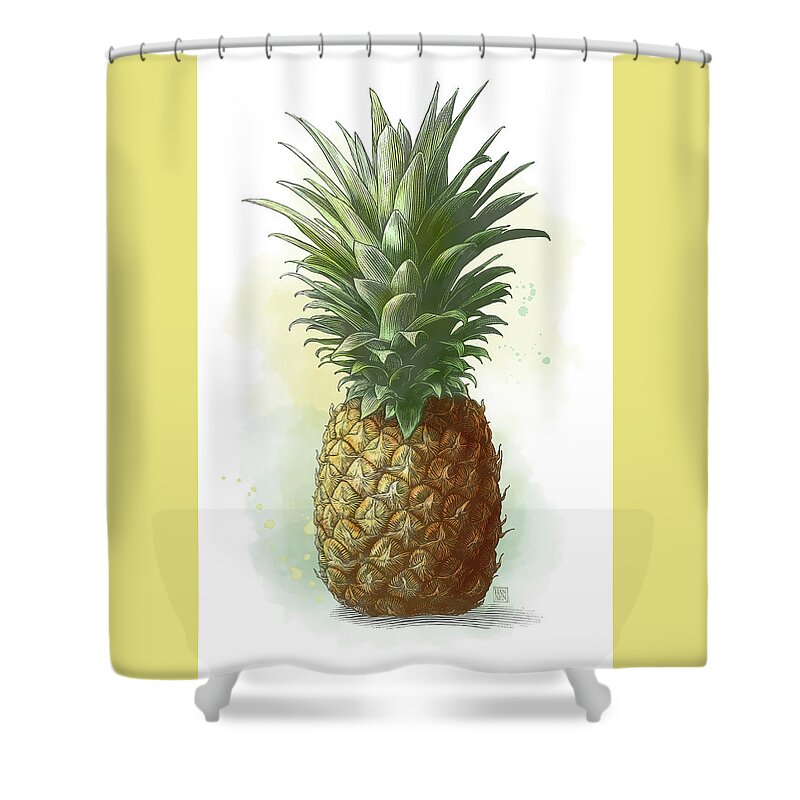 Pineapple Shower Curtain by Clint Hansen - Pixels