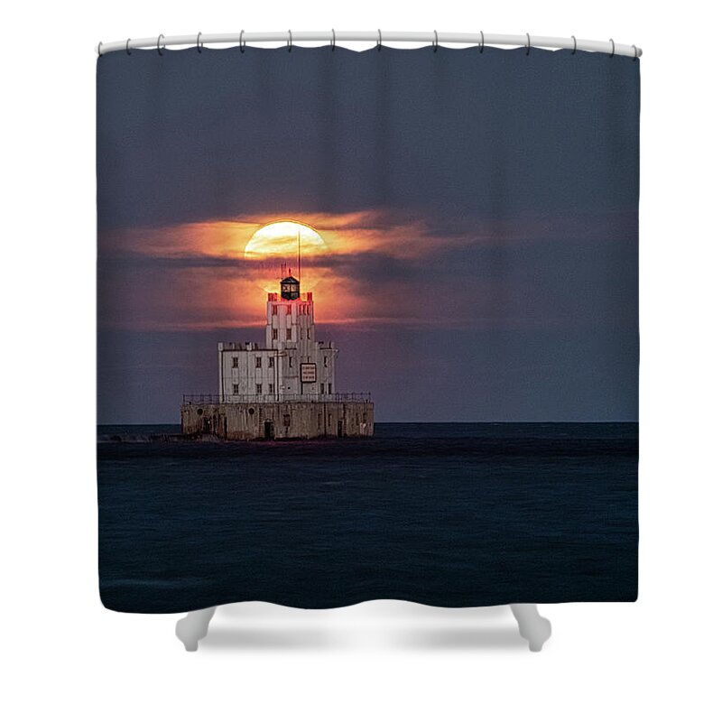 Moon Shower Curtain featuring the photograph Pink Moon by Kristine Hinrichs