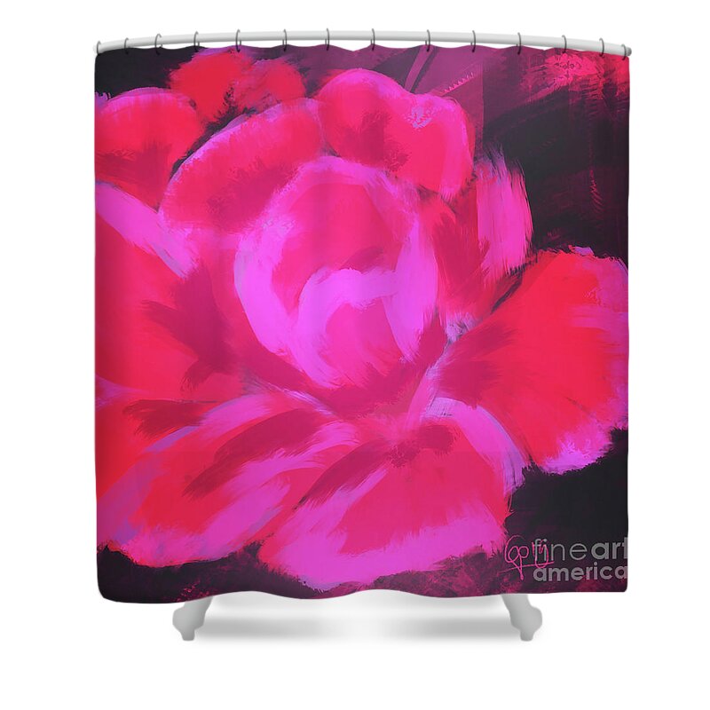 Rose Shower Curtain featuring the painting Pink Rose by Go Van Kampen
