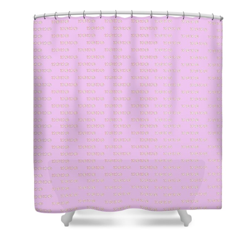 Letters Shower Curtain featuring the digital art Pink Xoxo by Ashley Rice