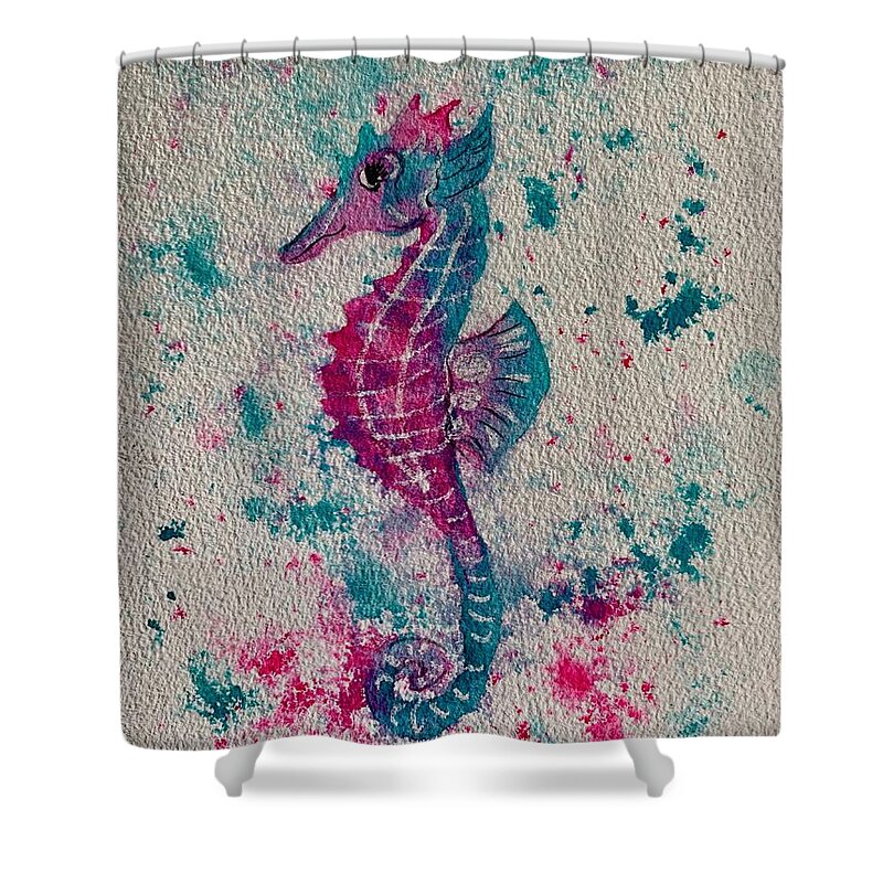  Shower Curtain featuring the painting Pinky by Diane Ziemski