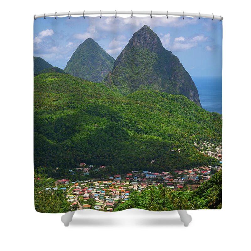 Pitons Shower Curtains