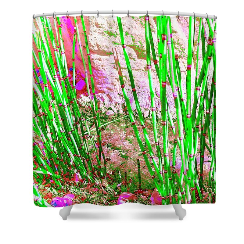 Reeds Shower Curtain featuring the photograph Pixel Reeds by Debra Grace Addison