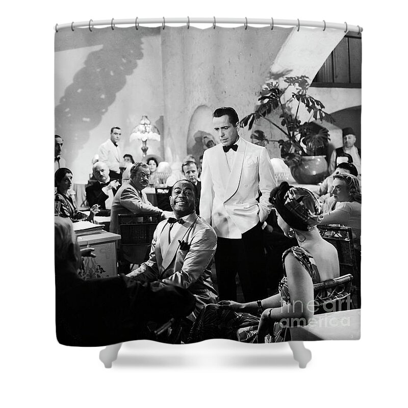 Humphrey Bogart Shower Curtain featuring the photograph Play It Again Sam - Rick's Cafe by Doc Braham