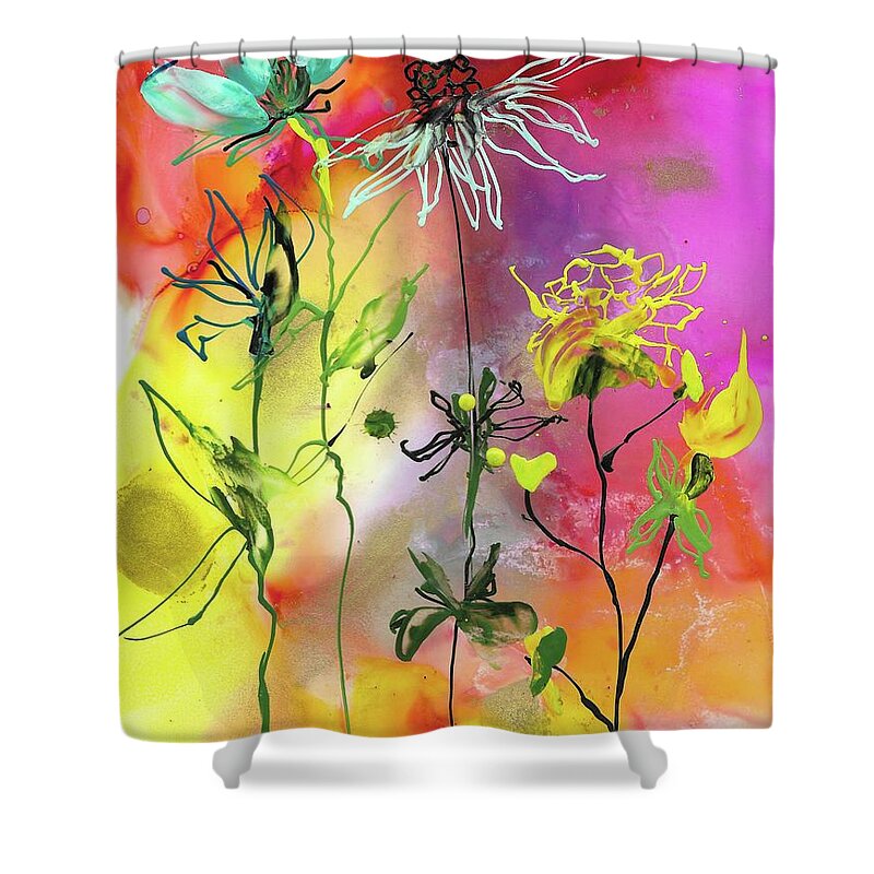 Playful Shower Curtain featuring the painting Playtime by Bonny Butler