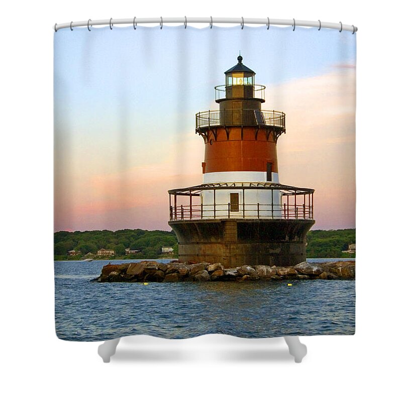 Tranquility Shower Curtain featuring the photograph Plum Beach Lighthouse, Rhode Island by Jeremy D'entremont, Www.lighthouse.cc