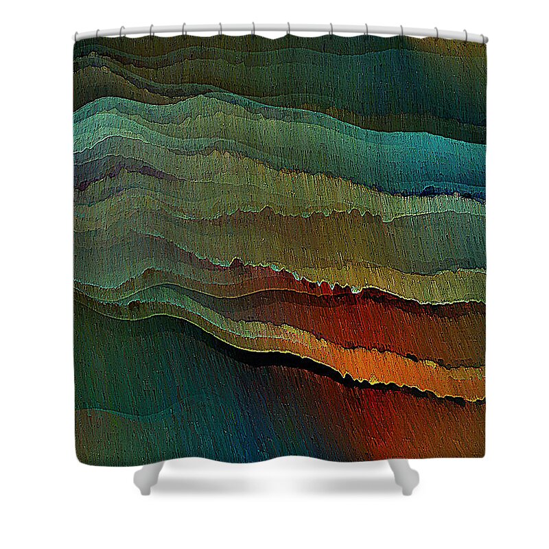 Red Shower Curtain featuring the digital art Polar Light by David Manlove