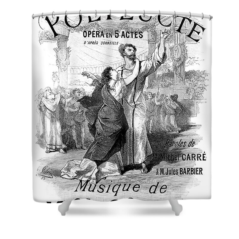 Polyeucte Shower Curtain featuring the drawing Polyeucte, Vintage Poster by French School