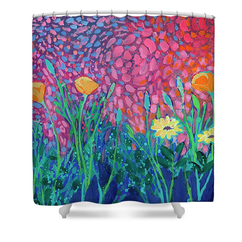 Poppy Shower Curtain featuring the painting Poppies at Twilight by Jennifer Lommers