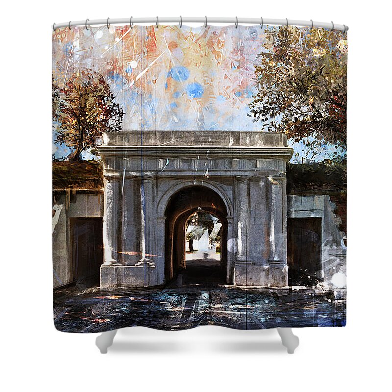 Italy Shower Curtain featuring the digital art Porta Elisa by Andrea Gatti