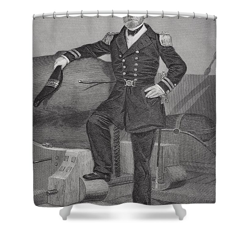 Ship Shower Curtain featuring the painting Portrait Of Admiral Andrew Hull Foote by Alonzo Chappel