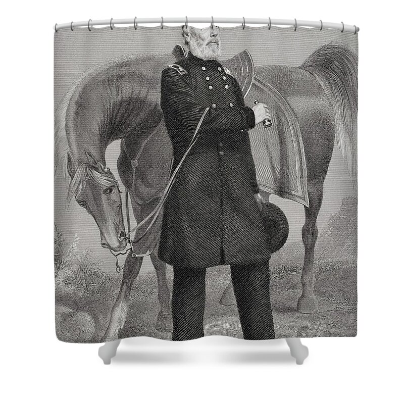 General Shower Curtain featuring the painting Portrait Of General Edwin Vose Sumner by Alonzo Chappel