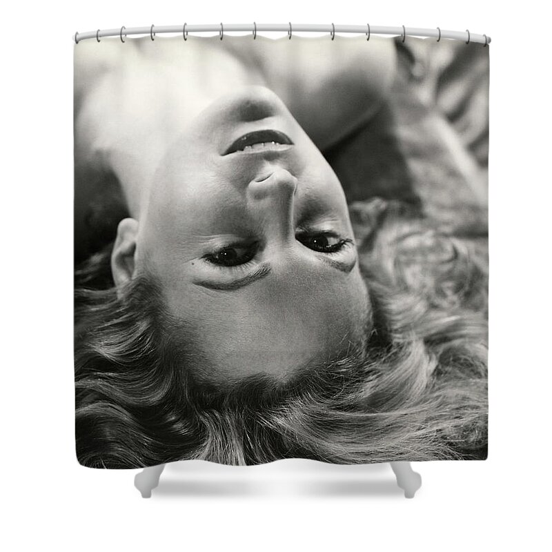 People Shower Curtain featuring the photograph Portrait Of Glamorous Woman by George Marks