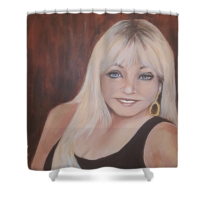 Portrait of Lee Shower Curtain by Karen Brockbank - Fine Art America