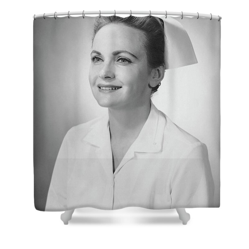 People Shower Curtain featuring the photograph Portrait Of Nurse by George Marks