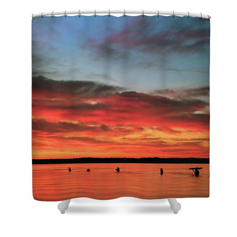 Potomac River Shower Curtain featuring the photograph Potomac Reflections by Art Cole