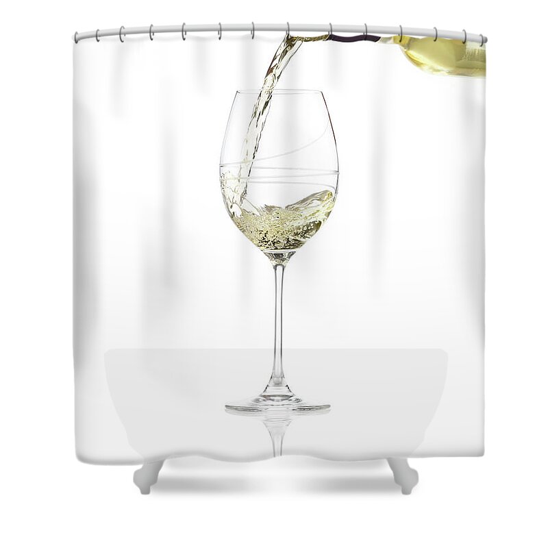 Cool Attitude Shower Curtain featuring the photograph Pouring A Glass Of White Wine by Steven Krug
