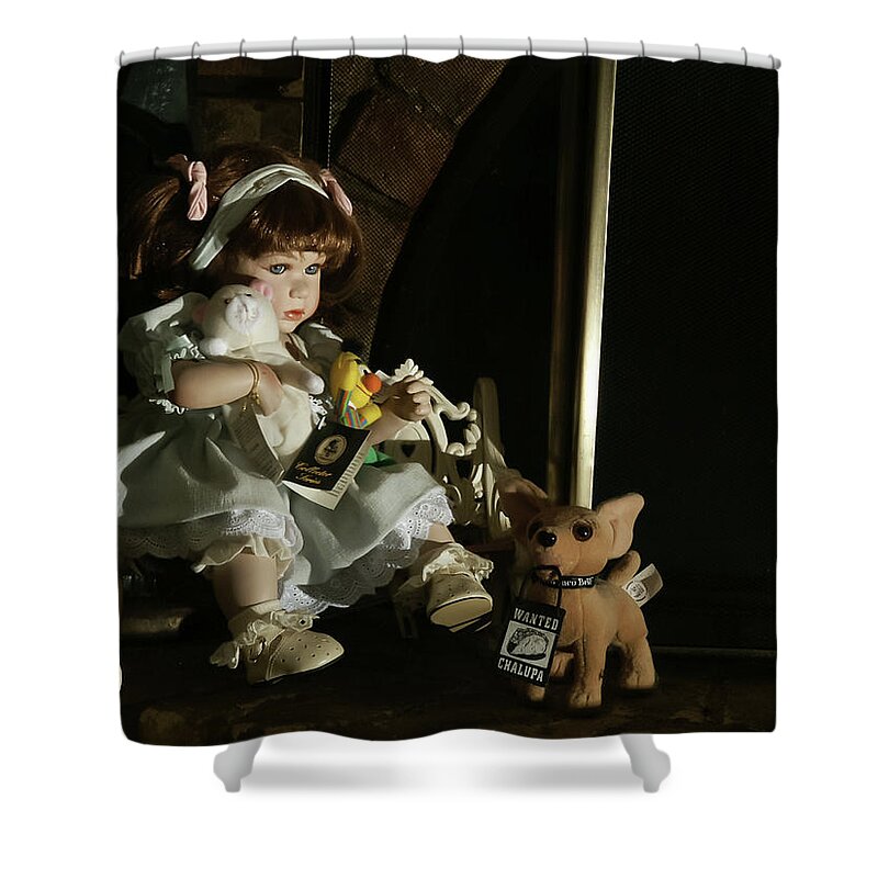 Doll Shower Curtain featuring the photograph Pouty by C Winslow Shafer