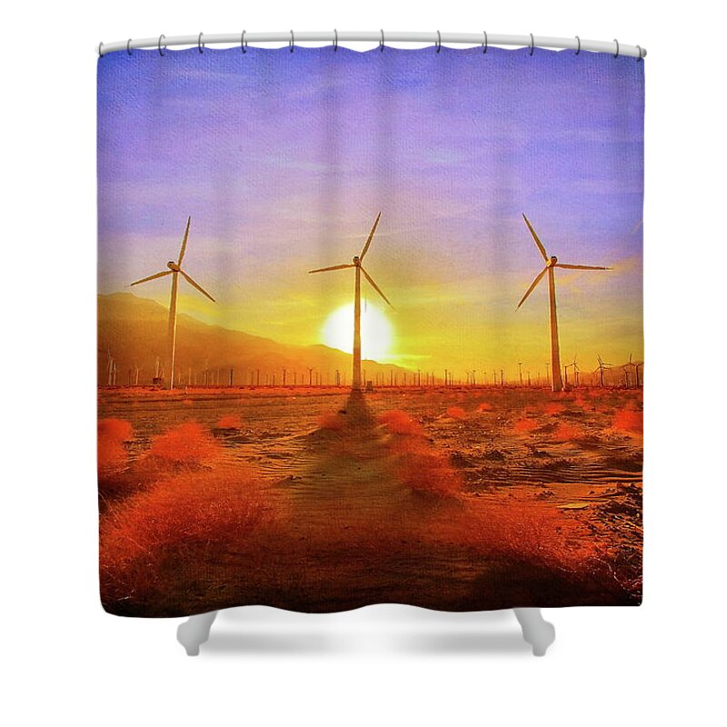 Desert Hot Springs Shower Curtain featuring the photograph Powered By Wind by Albert Valles