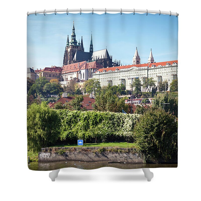 Downtown District Shower Curtain featuring the photograph Prague by Roma 