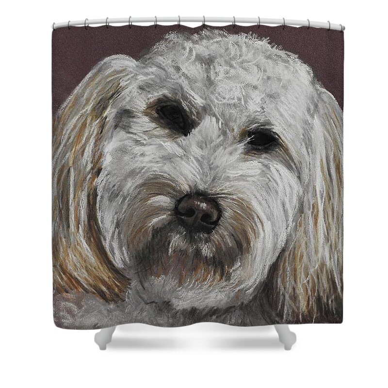 Pet Shower Curtain featuring the pastel Presley by Betty-Anne McDonald