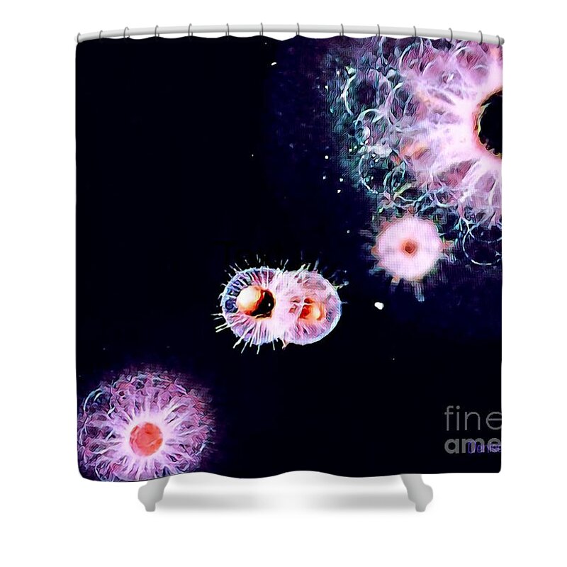 Evolution Shower Curtain featuring the digital art Primordial by Denise Railey