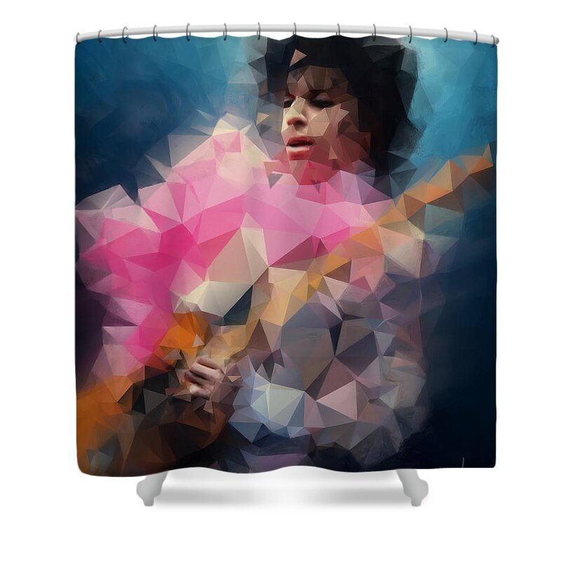 Prince Shower Curtain featuring the painting Prince by Vart Studio