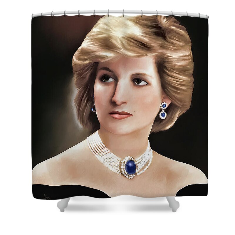 Princess Shower Curtain featuring the digital art Princess Diana by Pennie McCracken