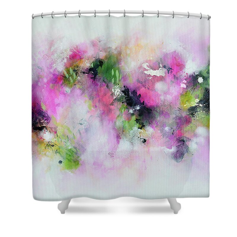 Pink Shower Curtain featuring the painting Promises by Tracy-Ann Marrison