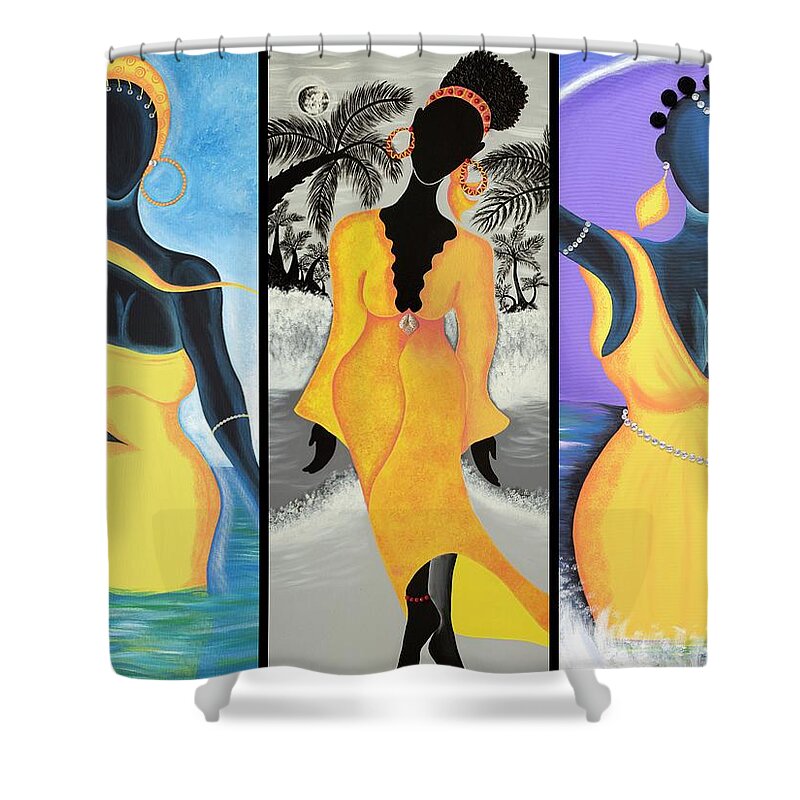 Sabree Shower Curtain featuring the painting Prosperity Edition by Patricia Sabreee
