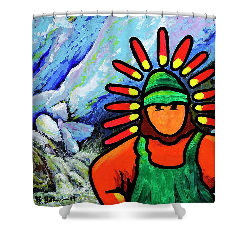 Alaska Shower Curtain featuring the painting Protest by Lynn Hansen