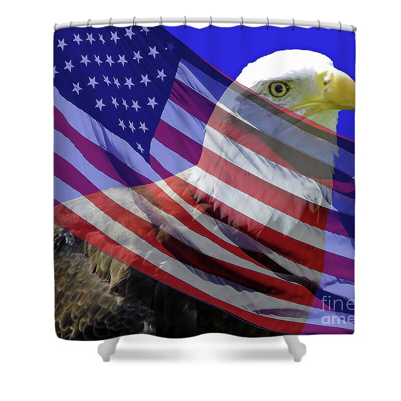 Eagle Shower Curtain featuring the photograph Proud American by D Hackett