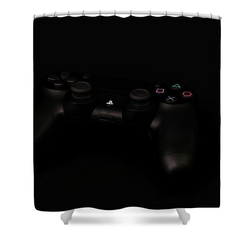 Background Shower Curtain featuring the photograph PS4 Controller by Darryl Brooks