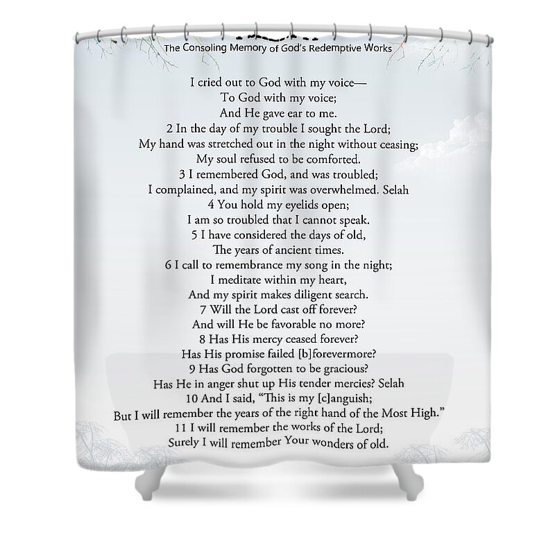 Psalm 77 Shower Curtain featuring the painting Psalm 77 Pg 1 by Trilby Cole