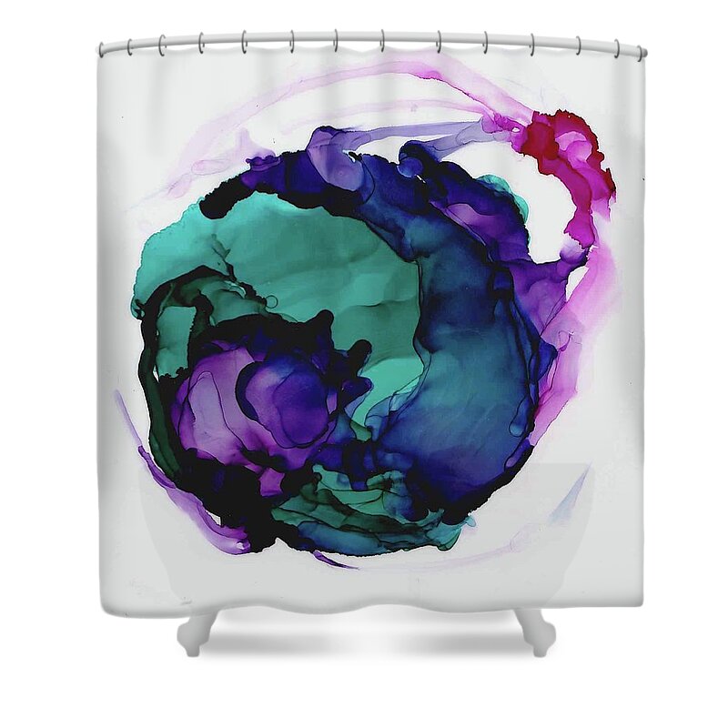 Floral Shower Curtain featuring the painting Punctuation by Christy Sawyer