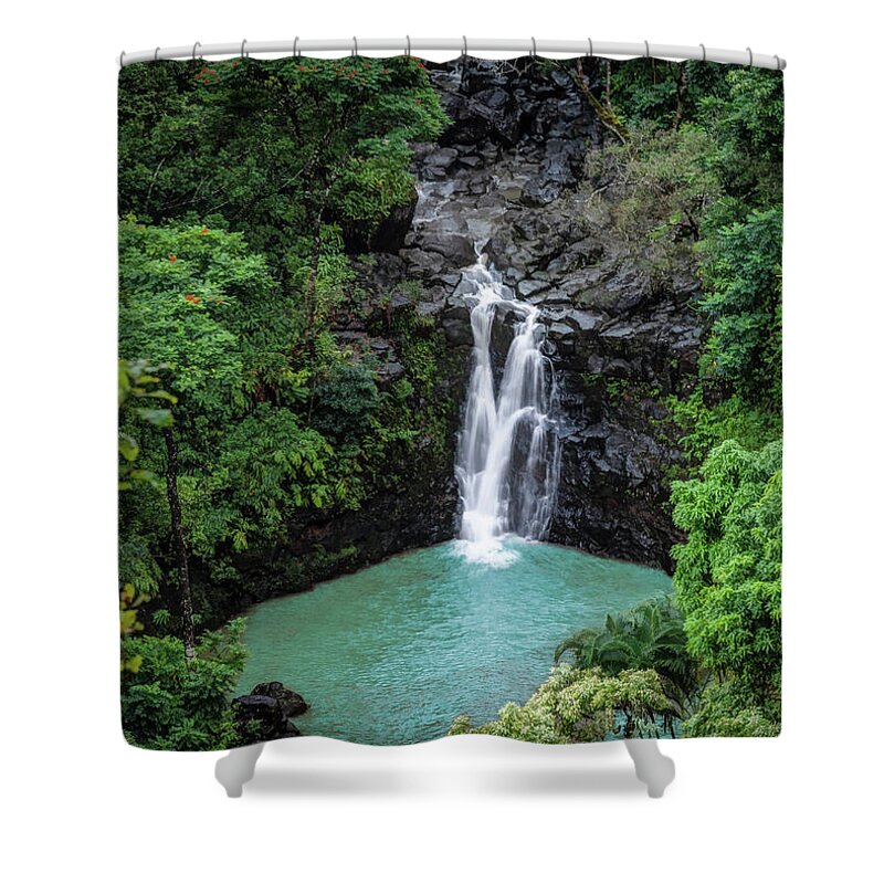 Hawaii Shower Curtain featuring the photograph Puohokamoa Falls by G Lamar Yancy