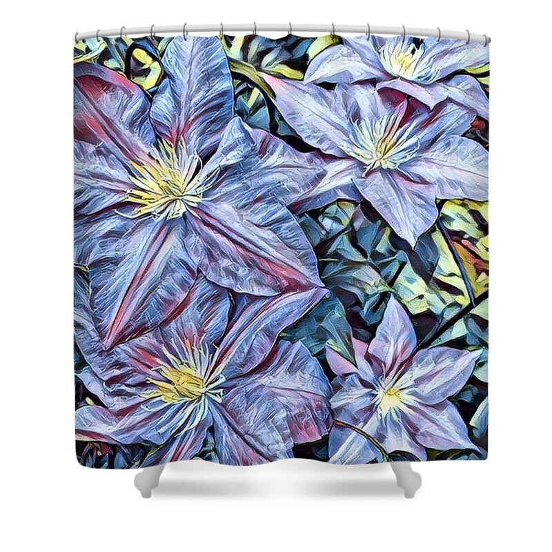  Shower Curtain featuring the photograph Purple Clematis by HD Connelly