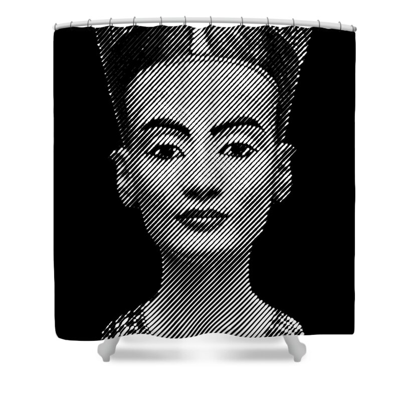 Nefertiti Shower Curtain featuring the digital art queen Nefertiti by Cu Biz
