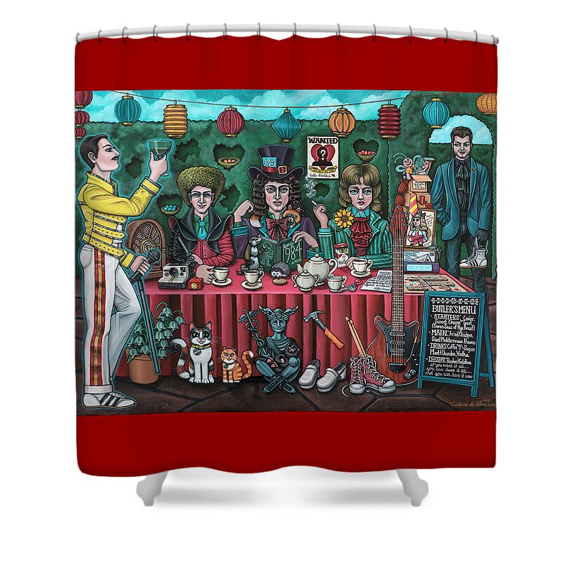 Queen Art Shower Curtain featuring the painting Queen The Miracle by Victoria De Almeida