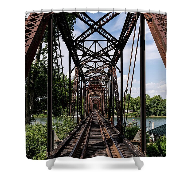Railroad Bridge 6th Street Augusta Ga 1 Shower Curtain featuring the photograph Railroad Bridge 6th Street Augusta GA 1 by Sanjeev Singhal